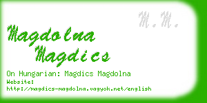 magdolna magdics business card